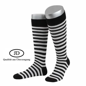 JD Kniestrümpfe Ringel Schwarz/Weiß, 45-47