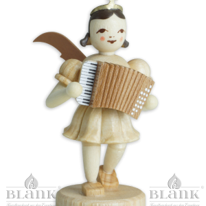 Engel mit Akkordeon natur, kurzer natur Faltenrock – Neuheit 2024