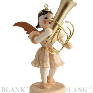 Engel mit Tuba natur, kurzer natur Faltenrock