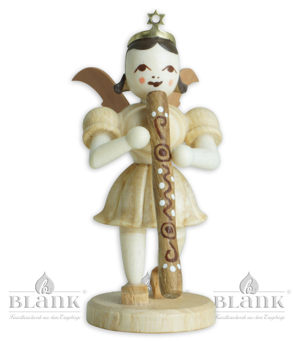 Engel mit Didgeridoo natur, kurzer natur Faltenrock – Neuheit 2024