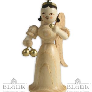 Engel mit Weihnachtskugeln natur, langer glatter Rock – Ausläufer 2024