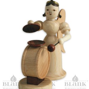 Engel mit Beckenpauke natur, langer glatter Rock