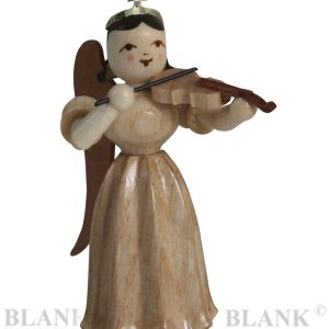 Faltenlangrockengel mit Violine natur, langer natur Faltenlangrock