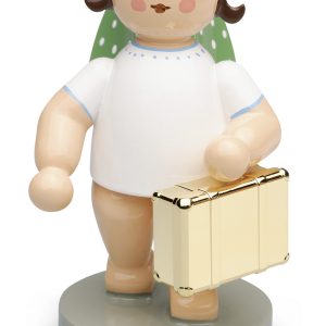 No. 11, Weltenbummler, Engel mit Koffer · vergoldet