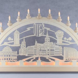 Schwibbogen Chemnitz mit Vorbeleuchtung