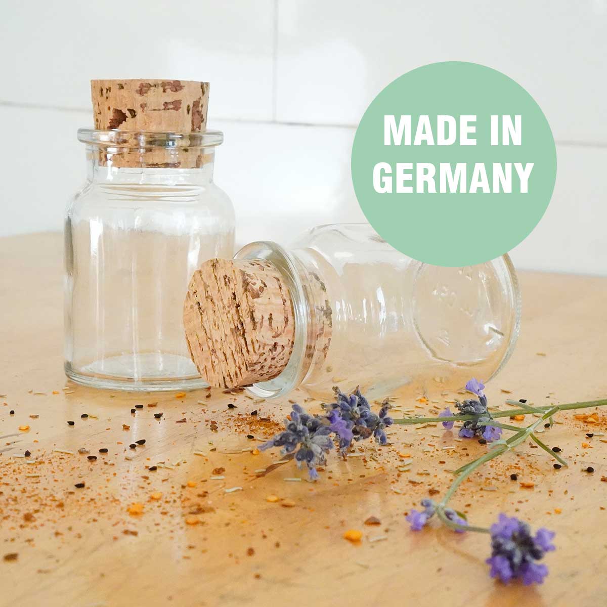 Gewürzregal Set für 5 Gläser | aus Eichenbalken – Bild 7