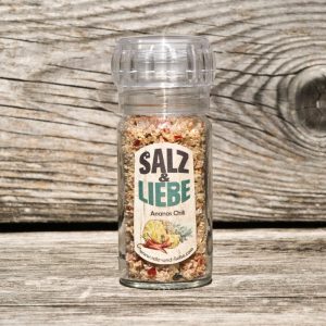 Bio Ananas-Chili Salz in der 80g Mühle
