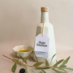 guteSachen Carmen & José mit Bio Olivenöl gefüllt inklusive Schüsserl-limited edition 0,5 L Farbe: Beige
