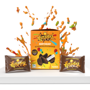 Happykeks | 10er-Box Happy Birthday Glückskekse Inhalt: 1 Box enthält 10 einzeln verpackte Happy Birthday Schokoglückskeks