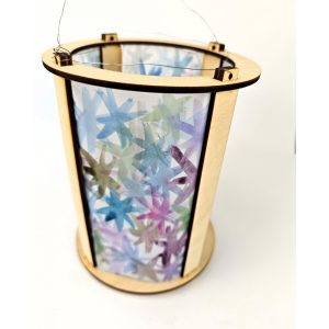 Holzteilchen® | Laterne 3-D rund für Folienmalerei oder einfaches Zeichenpapier, nachhaltig, wiederverwendbar