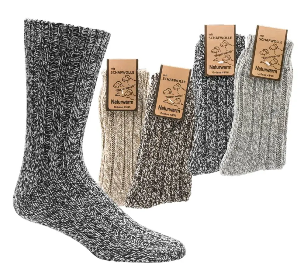 Norweger Schafwolle Socken Silber, 39-42