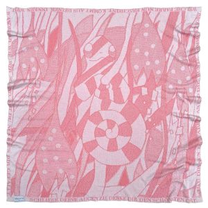 Personalisierte Babydecke *Chamäleon*, Cremeweiss / Korallenrosa