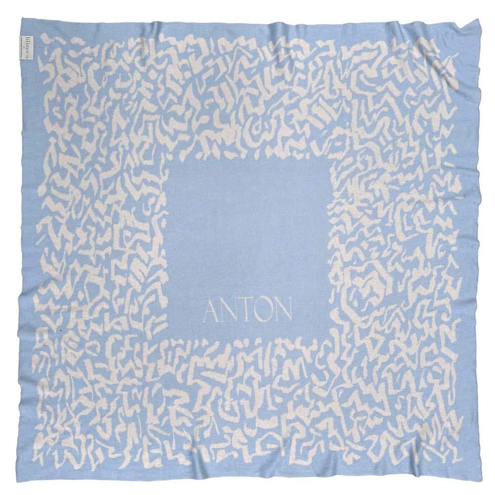 Personalisierte Babydecke *Ocean*, Himmelblau / Cremeweiss