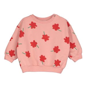Sweatshirt *Poppies*, Pale Pink