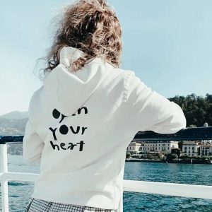Hoodie *Open your heart*, Weiß