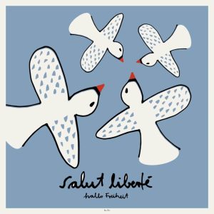 Tuch “Salut Liberté” 130x130cm, Blau