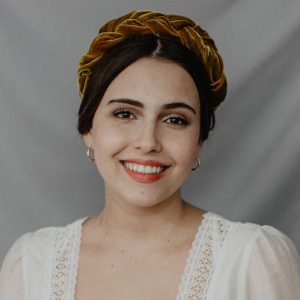 Geflochtener Haarreif aus Samt in Gold