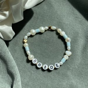 Perlenarmband Bride Babyblau