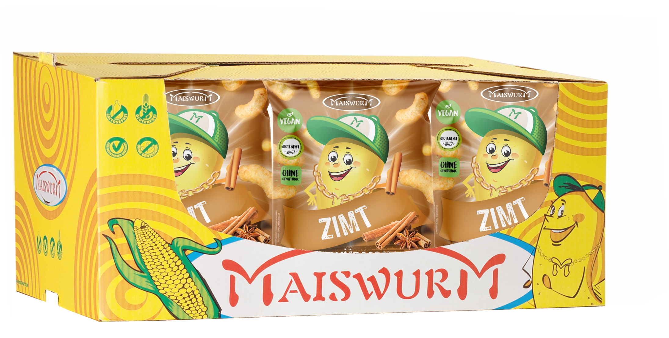 KARTON 18 St. MAISWÜRMCHEN ZIMT 90g