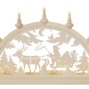Schwibbogen Nikolaus mit Schlitten