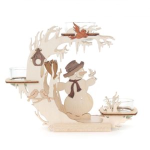 Teelichtkranz Schneemann