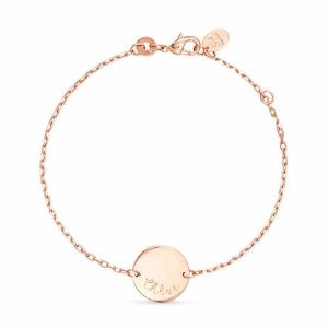Personalisiertes Pastille Münzarmband in 18kt Rosévergoldung