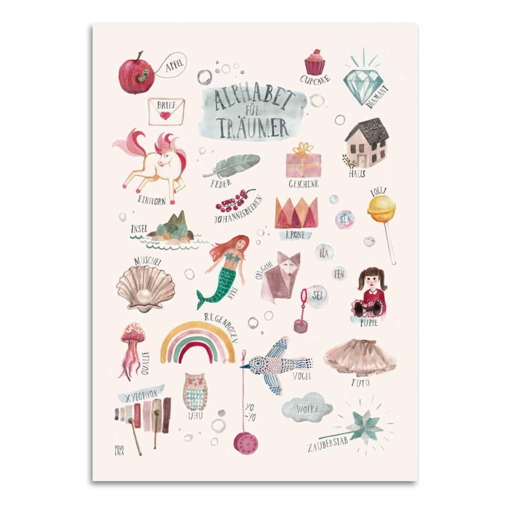 Poster A2, Alphabet für Träumer