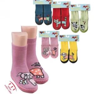 Hüttenschuh/Ledersohle Katze Rot, 28-29