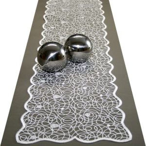 Tischwäsche Suzi 20 x 118 cm wollweiß aus Plauener Spitze®