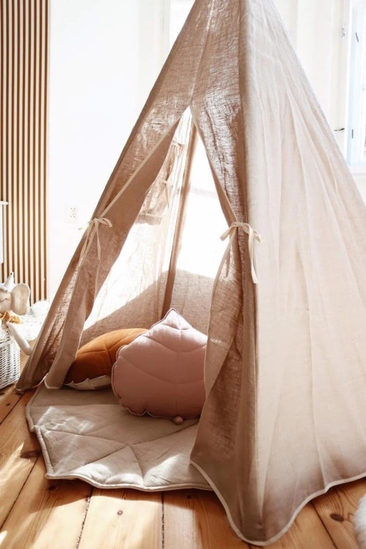 Leinen Tipi Zelt “Natur” – Bild 4