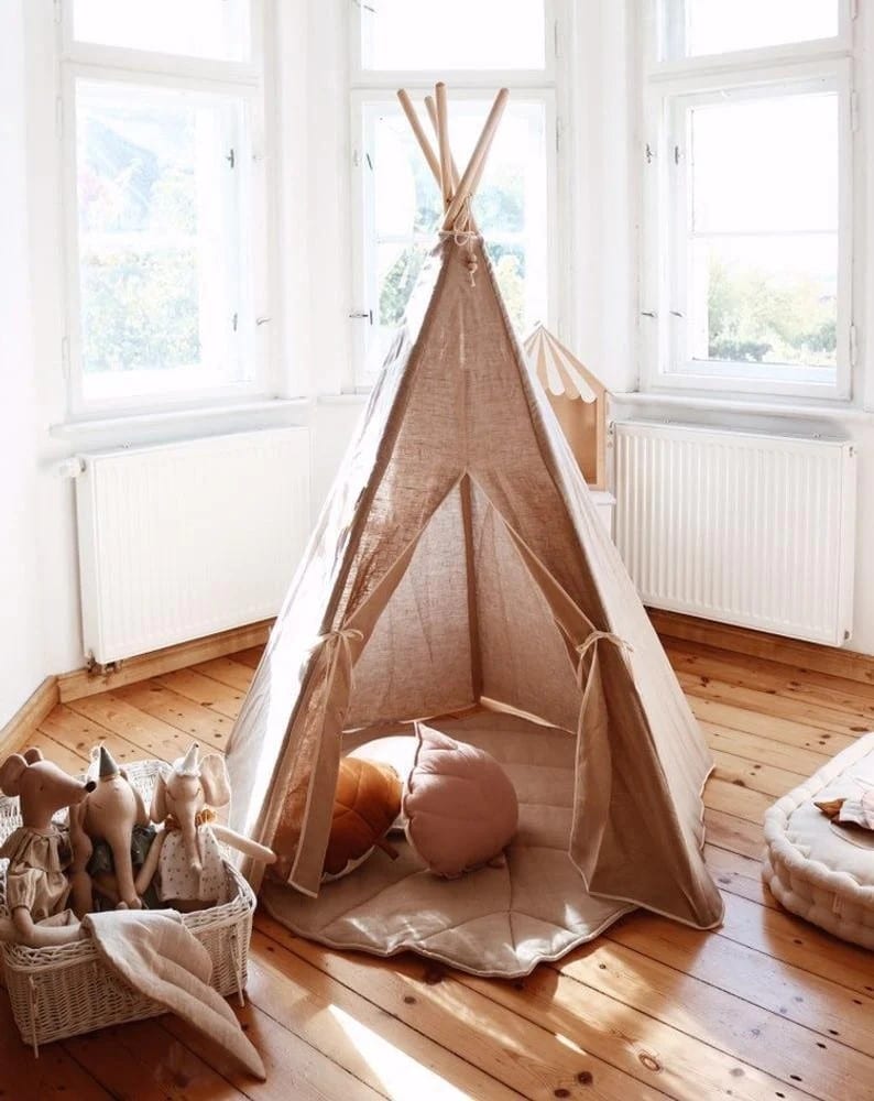 Leinen Tipi Zelt “Natur” – Bild 5