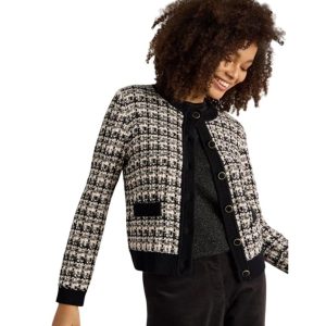 Bouclé Strickjacke *Kelly*, Black/White